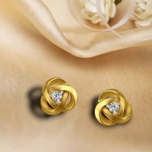 Eternal Trinity Knot Diamond Stud Earrings