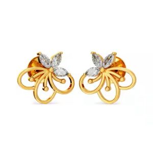 Enchanted Floral Vine Marquise Stud Earrings