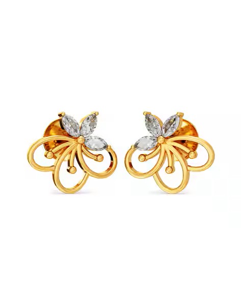 Enchanted Floral Vine Marquise Stud Earrings