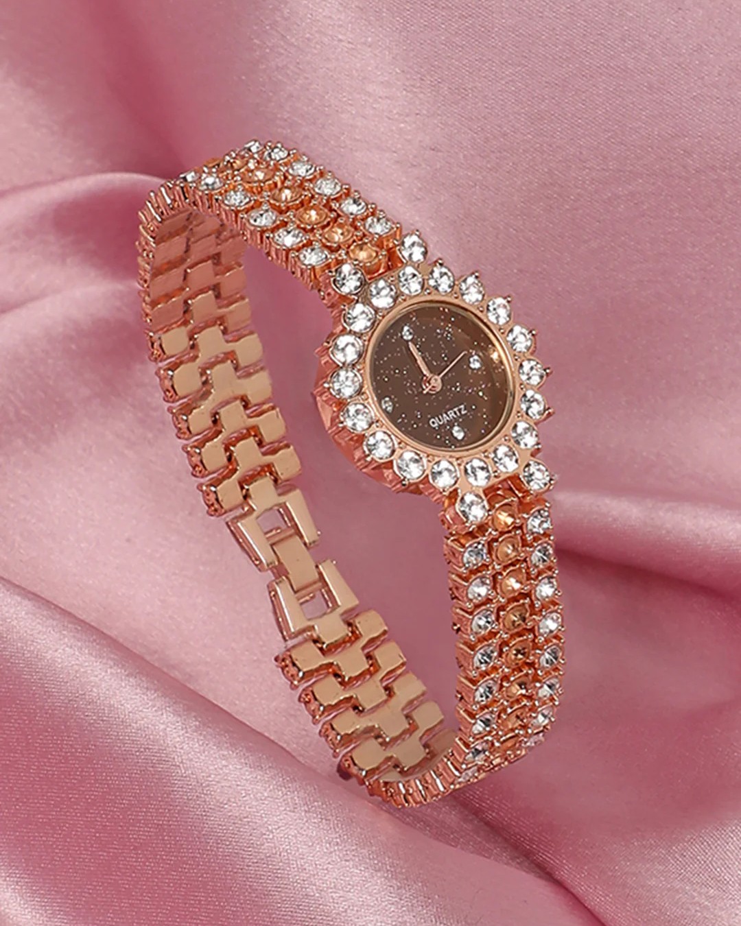 Luxury Rose Gold Starry Night Diamond Jewelry Watch